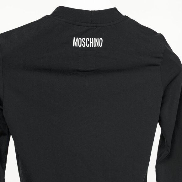 Moschino Jeans Black Jersey Printed Fur-Heart Long-Sleeve Top - Picture 8 of 11